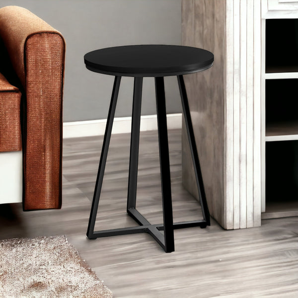 Homeroots 22" Black Round End Table   489667