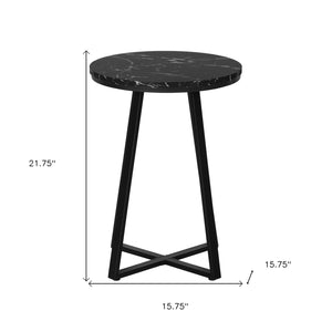 Homeroots 22" Black Round End Table   489668