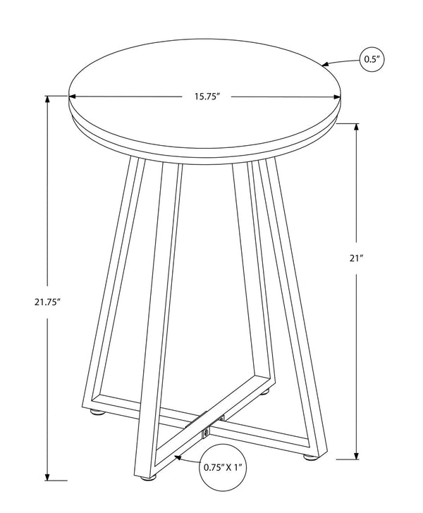 HomeRoots 22" Modern Round End Table in Black and Deep Taupe - Versatile Accent Table for Any Space 489669