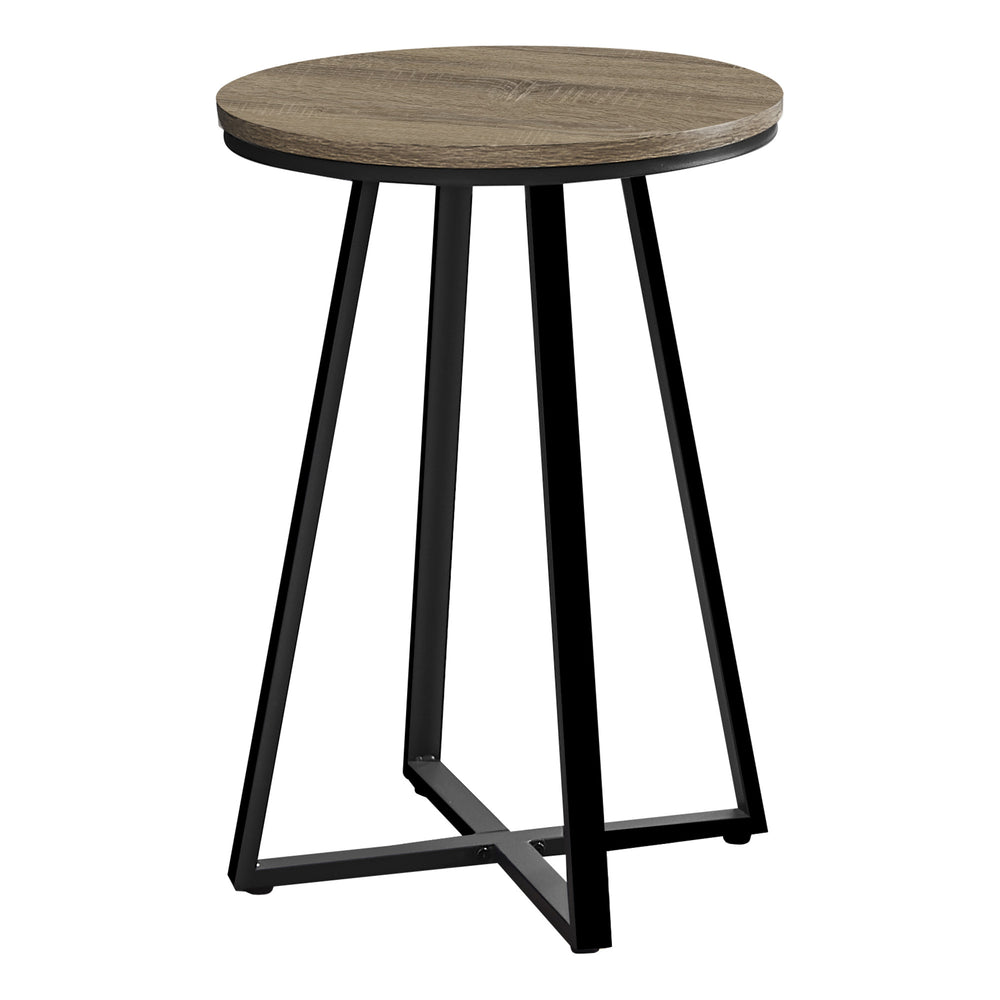 Homeroots 22" Black And Deep Taupe Round End Table   489669