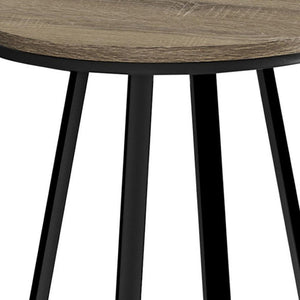 HomeRoots 22" Modern Round End Table in Black and Deep Taupe - Versatile Accent Table for Any Space 489669