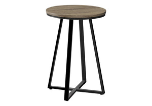 HomeRoots 22" Modern Round End Table in Black and Deep Taupe - Versatile Accent Table for Any Space 489669