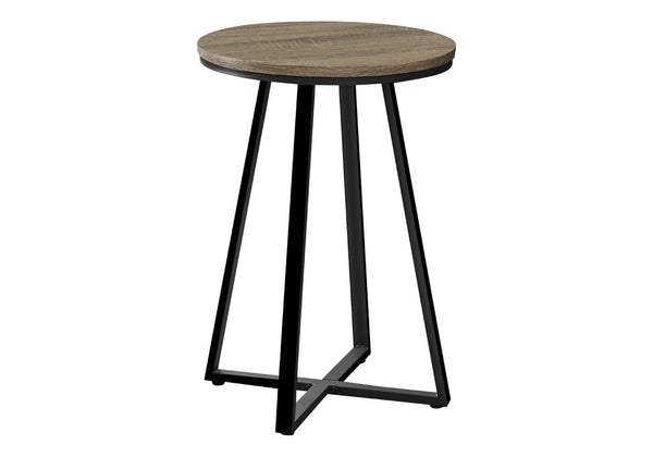 HomeRoots 22" Modern Round End Table in Black and Deep Taupe - Versatile Accent Table for Any Space 489669