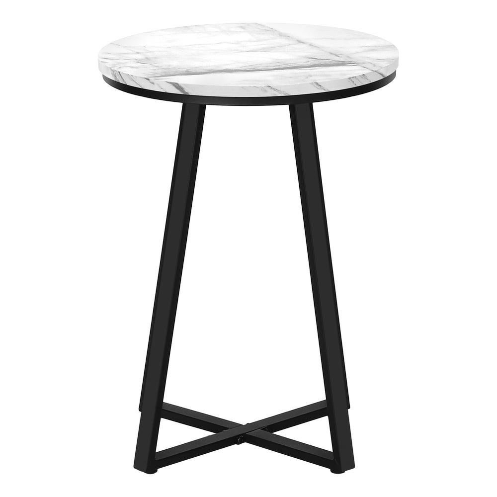 Homeroots 22" Black And White Round End Table   489671