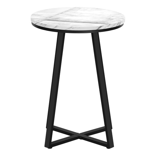 Homeroots 22" Black And White Round End Table   489671