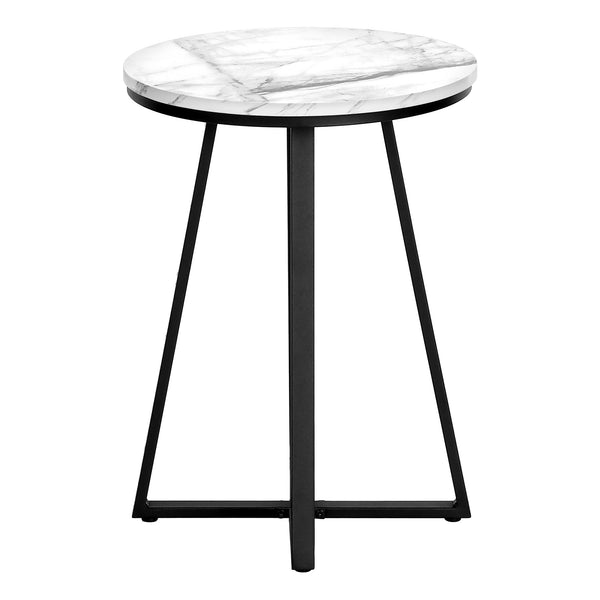 Homeroots 22" Black And White Round End Table   489671