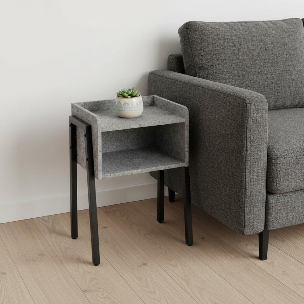 HomeRoots 23" Modern Black and Gray End Table with Shelf – Stylish, Versatile, and Perfect for Small Spaces! 489681