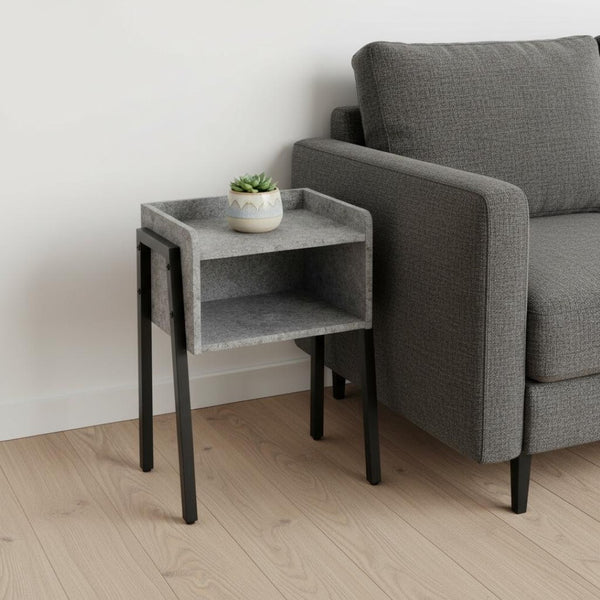 HomeRoots 23" Modern Black and Gray End Table with Shelf – Stylish, Versatile, and Perfect for Small Spaces! 489681