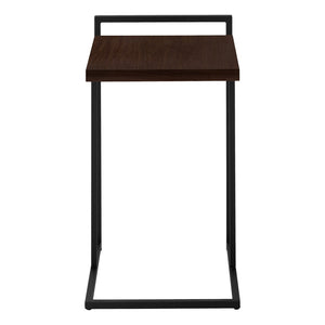 HomeRoots 27" Espresso and Black C-Table End Table - Stylish, Compact Design for Small Spaces & Versatile Use 489684