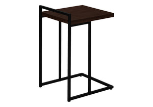 HomeRoots 27" Espresso and Black C-Table End Table - Stylish, Compact Design for Small Spaces & Versatile Use 489684