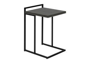 HomeRoots 27" Gray and Black Wood and Metal End Table - Stylish C-Table Design for Modern Living Spaces 489685