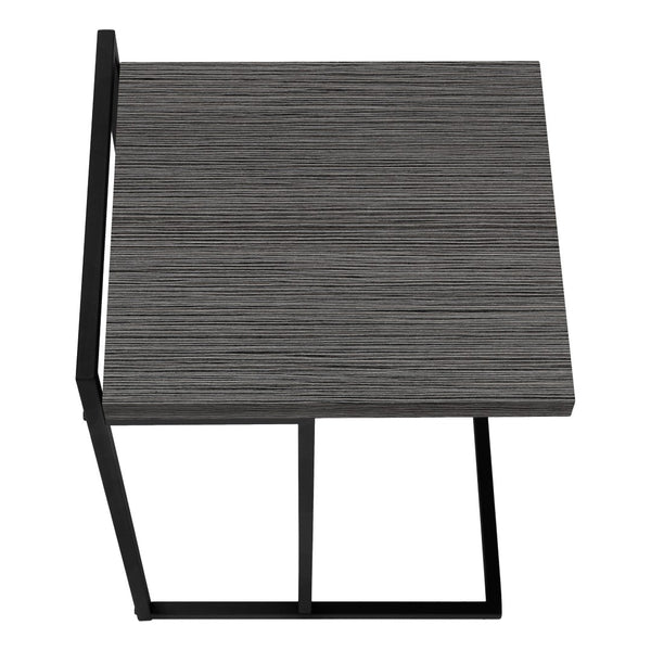 HomeRoots 27" Gray and Black Wood and Metal End Table - Stylish C-Table Design for Modern Living Spaces 489685