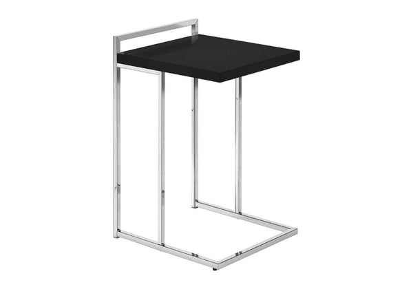 HomeRoots 27" Modern Black and Silver Wood and Metal End Table - Stylish, Versatile, No Assembly Needed! 489694