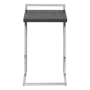 HomeRoots 27" Gray and Silver Wood and Metal End Table – Versatile, Fully Assembled Accent for Any Space 489697