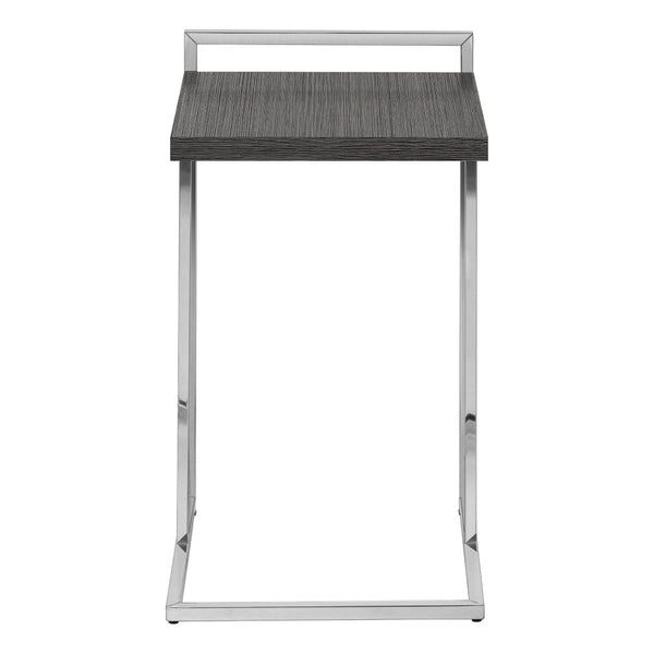 HomeRoots 27" Gray and Silver Wood and Metal End Table – Versatile, Fully Assembled Accent for Any Space 489697