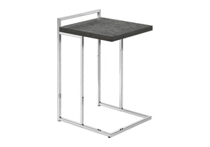HomeRoots 27" Gray and Silver Wood and Metal End Table – Versatile, Fully Assembled Accent for Any Space 489697