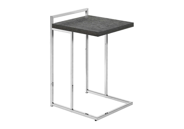 HomeRoots 27" Gray and Silver Wood and Metal End Table – Versatile, Fully Assembled Accent for Any Space 489697