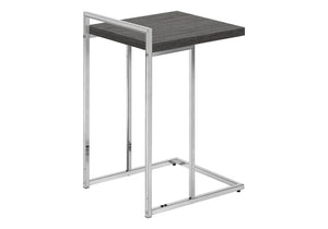HomeRoots 27" Gray and Silver Wood and Metal End Table – Versatile, Fully Assembled Accent for Any Space 489697