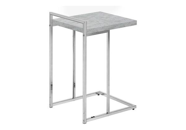HomeRoots 27" Gray and Silver Wood and Metal End Table – Stylish, Compact Design for Modern Living Spaces 489698