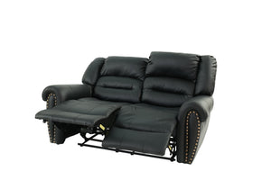 English Elm Plush Power Reclining Loveseat Bonded Leather Nailhead Trim Usb Port Seating B011P467627