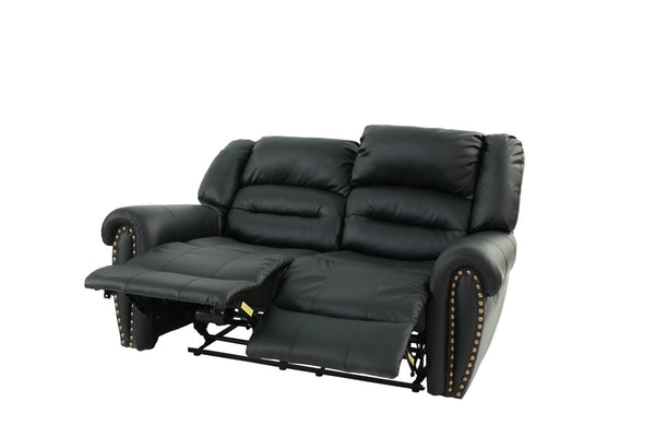 English Elm Plush Power Reclining Loveseat Bonded Leather Nailhead Trim Usb Port Seating B011P467627