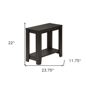 Homeroots 22" Brown Wood End Table With Shelf   489703