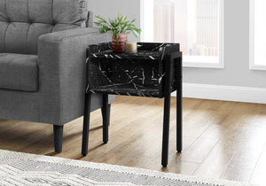 HomeRoots 23" Modern Black End Table with Shelf - Sleek Design for Living Rooms, Bedrooms & Versatile Use 489708