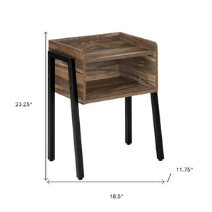 Homeroots 23" Black And Brown End Table With Shelf   489710