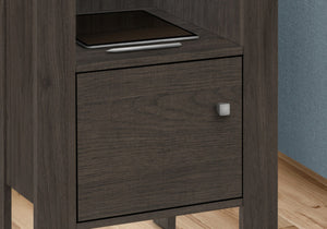 HomeRoots 24" Brown Wood Nightstand - Stylish Compact Storage Solution with Open Shelves for Any Room Decor 489711
