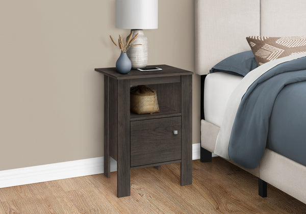 Homeroots 24" Brown Nightstand With Cabinet Storage   489711