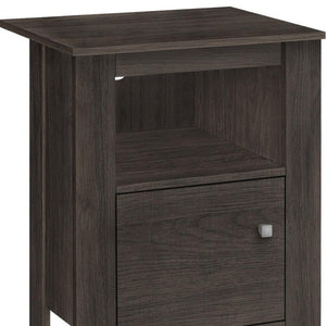 HomeRoots 24" Brown Wood Nightstand - Stylish Compact Storage Solution with Open Shelves for Any Room Decor 489711