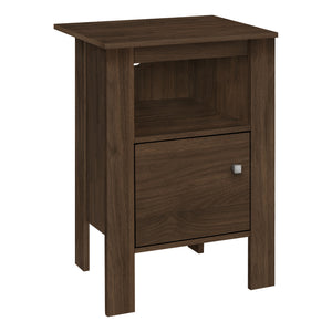 Homeroots 24" Walnut Nightstand With Cabinet Storage   489712