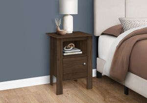 Homeroots 24" Walnut Nightstand With Cabinet Storage   489712