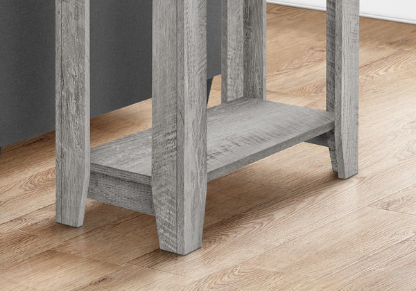 HomeRoots 22" Gray Wood End Table with Two-Tier Storage Shelf - Stylish, Versatile, Perfect for Any Room Decor! 489716
