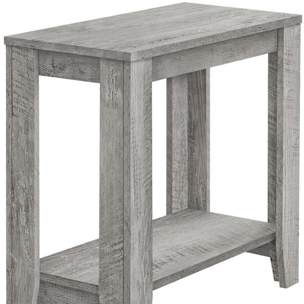 HomeRoots 22" Gray Wood End Table with Two-Tier Storage Shelf - Stylish, Versatile, Perfect for Any Room Decor! 489716