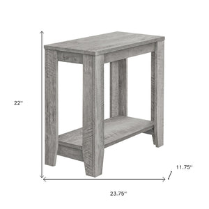 HomeRoots 22" Gray Wood End Table with Two-Tier Storage Shelf - Stylish, Versatile, Perfect for Any Room Decor! 489716