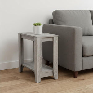 HomeRoots 22" Gray Wood End Table with Two-Tier Storage Shelf - Stylish, Versatile, Perfect for Any Room Decor! 489716
