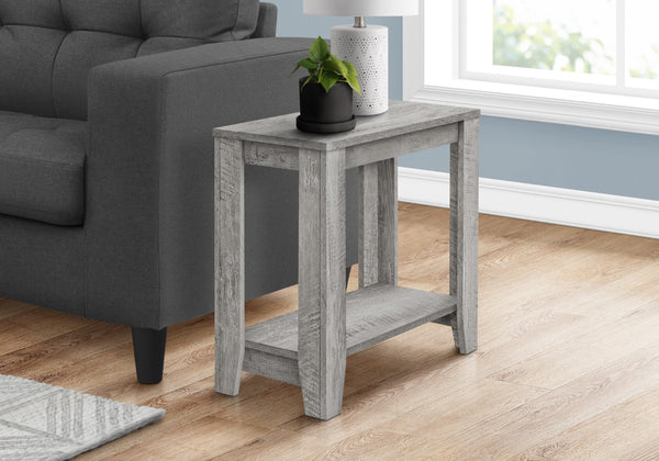 HomeRoots 22" Gray Wood End Table with Two-Tier Storage Shelf - Stylish, Versatile, Perfect for Any Room Decor! 489716