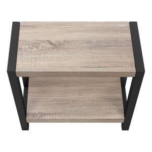HomeRoots 22" Stylish Black and Deep Taupe End Table with Shelf - Multi-Purpose Accent Table for Small Spaces 489718