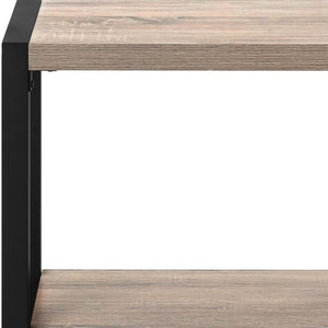 HomeRoots 22" Stylish Black and Deep Taupe End Table with Shelf - Multi-Purpose Accent Table for Small Spaces 489718
