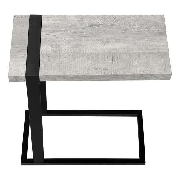 HomeRoots 25" Gray and Black Distressed Wood and Metal End Table - Vintage Industrial Charm for Any Space 489723