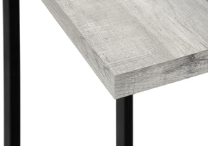HomeRoots 25" Gray and Black Distressed Wood and Metal End Table - Vintage Industrial Charm for Any Space 489723