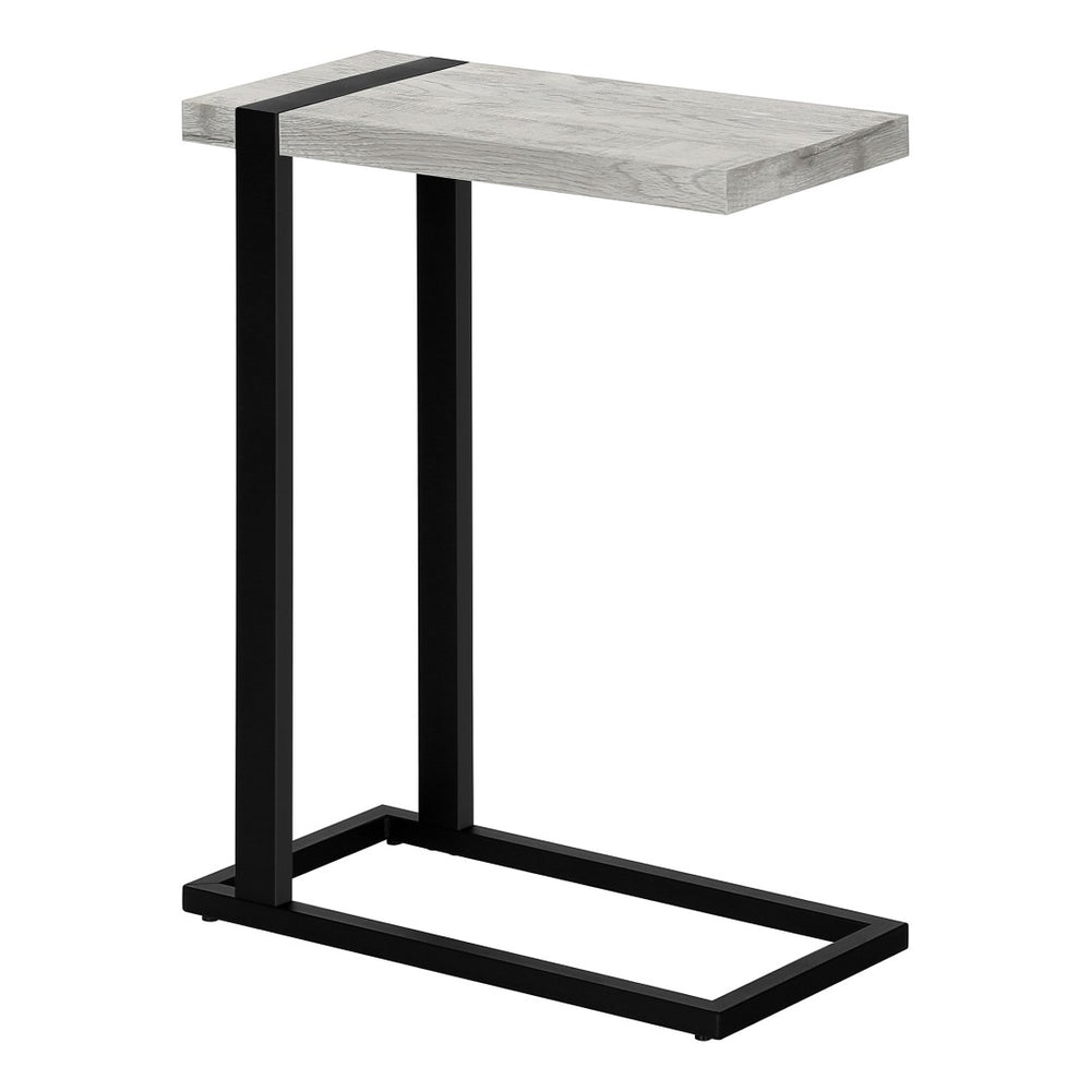 HomeRoots 25" Gray and Black Distressed Wood and Metal End Table - Vintage Industrial Charm for Any Space 489723
