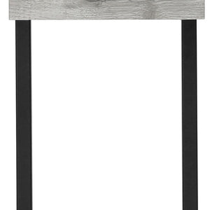 HomeRoots 25" Gray and Black Distressed Wood and Metal End Table - Vintage Industrial Charm for Any Space 489723