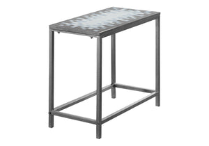 HomeRoots 22" Modern Industrial Gray and White Tile End Table - Compact, Stylish Accent for Small Spaces 489724