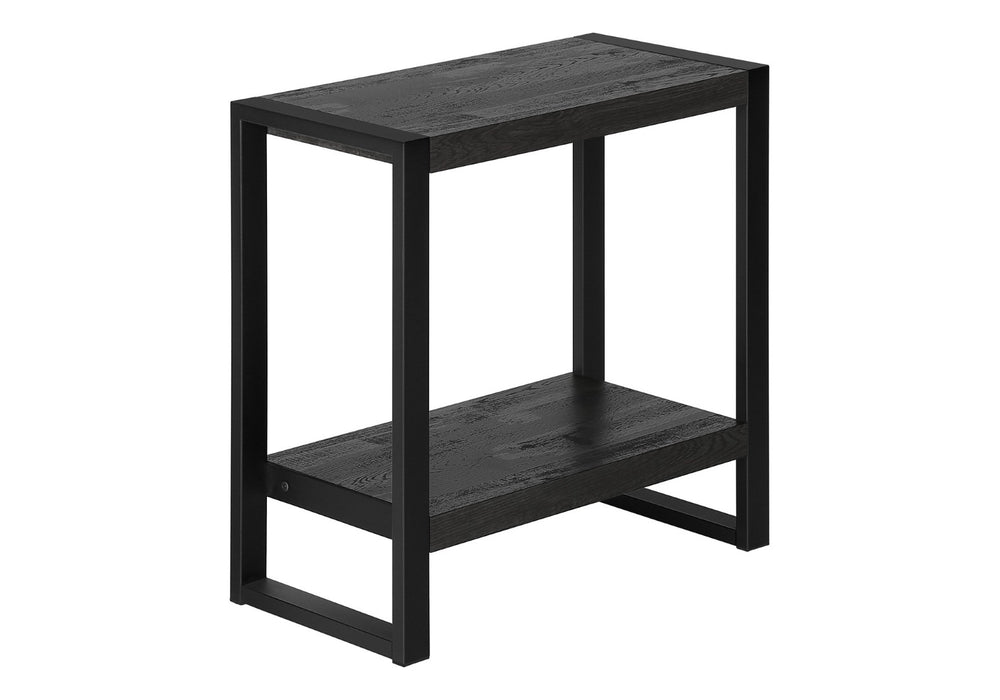 HomeRoots 24" Black End Table with Stylish Shelf - Modern Minimalist Design for Versatile Home Décor Use 489730