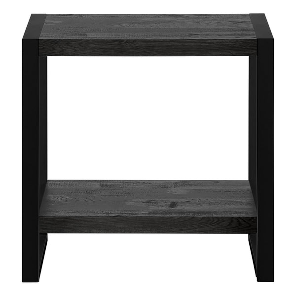 HomeRoots 24" Black End Table with Stylish Shelf - Modern Minimalist Design for Versatile Home Décor Use 489730