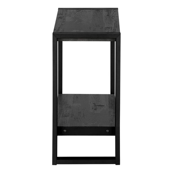 HomeRoots 24" Black End Table with Stylish Shelf - Modern Minimalist Design for Versatile Home Décor Use 489730