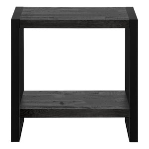 HomeRoots 24" Black End Table with Stylish Shelf - Modern Minimalist Design for Versatile Home Décor Use 489730