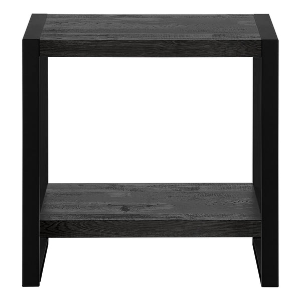 HomeRoots 24" Black End Table with Stylish Shelf - Modern Minimalist Design for Versatile Home Décor Use 489730